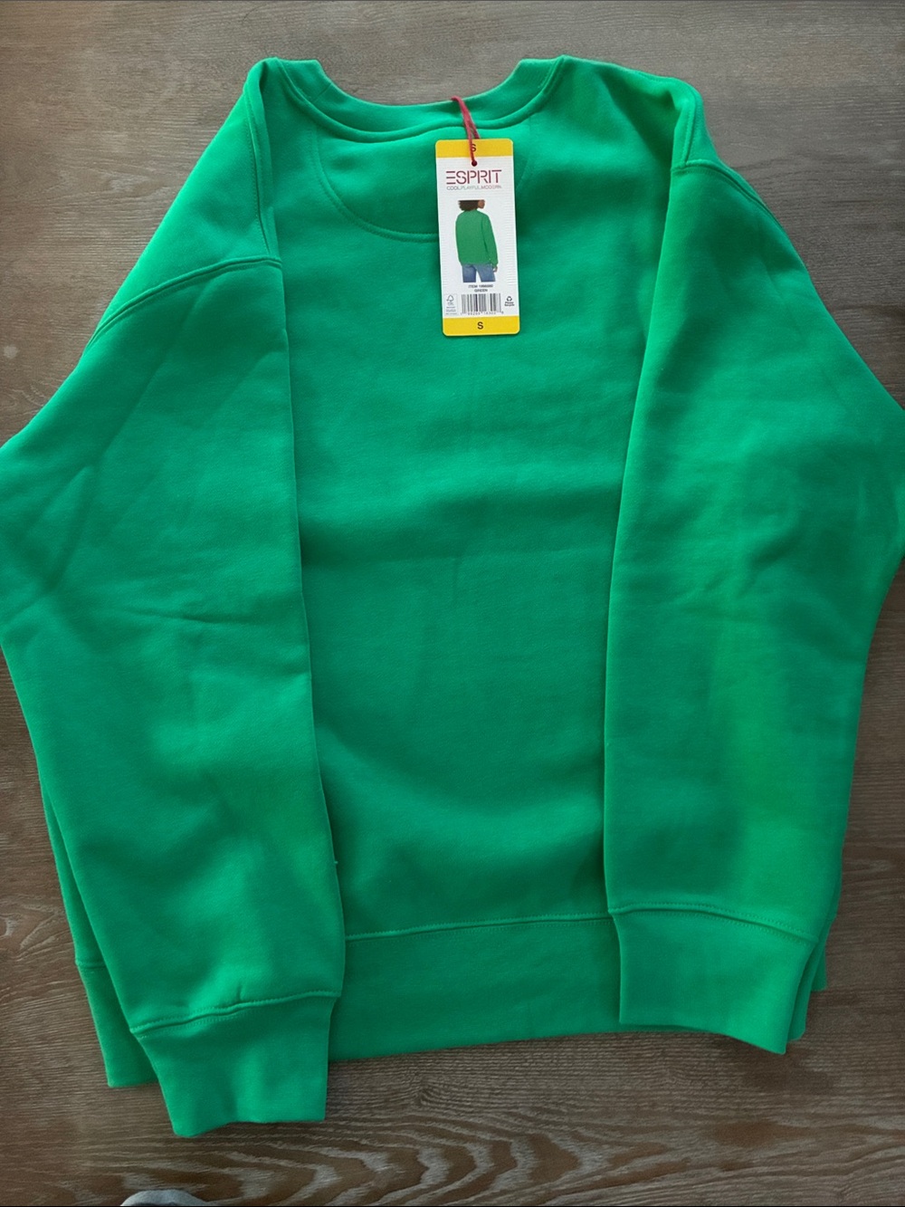 Esprit Bright Green Embroidered Logo Crewneck Sweatshirt - Picture 4 of 9